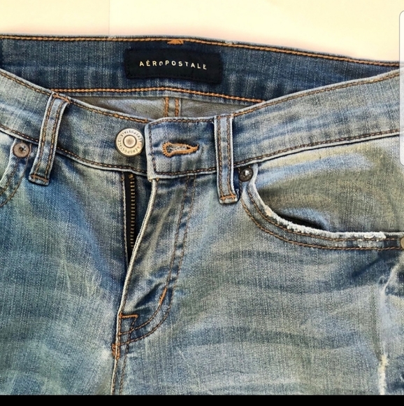 Aeropostale Ripped Distressed Ankle Jeggings - Picture 2 of 4